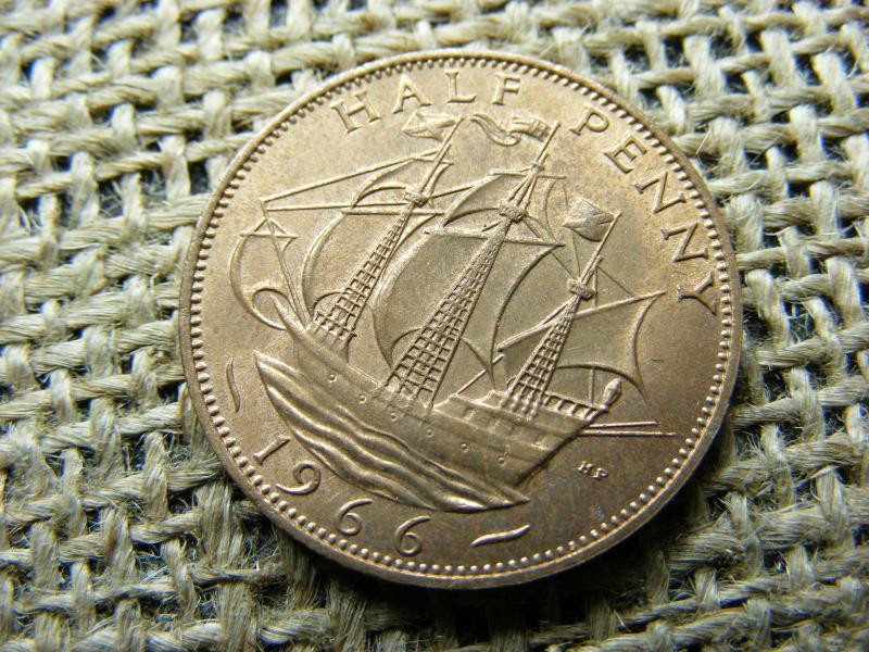 Angol 1/2 penny érme, 1966