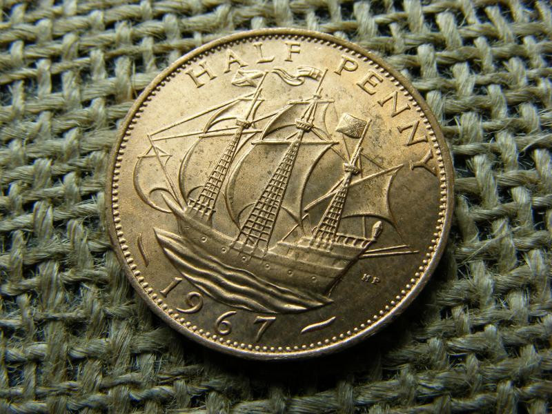 Angol 1/2 penny érme, 1967