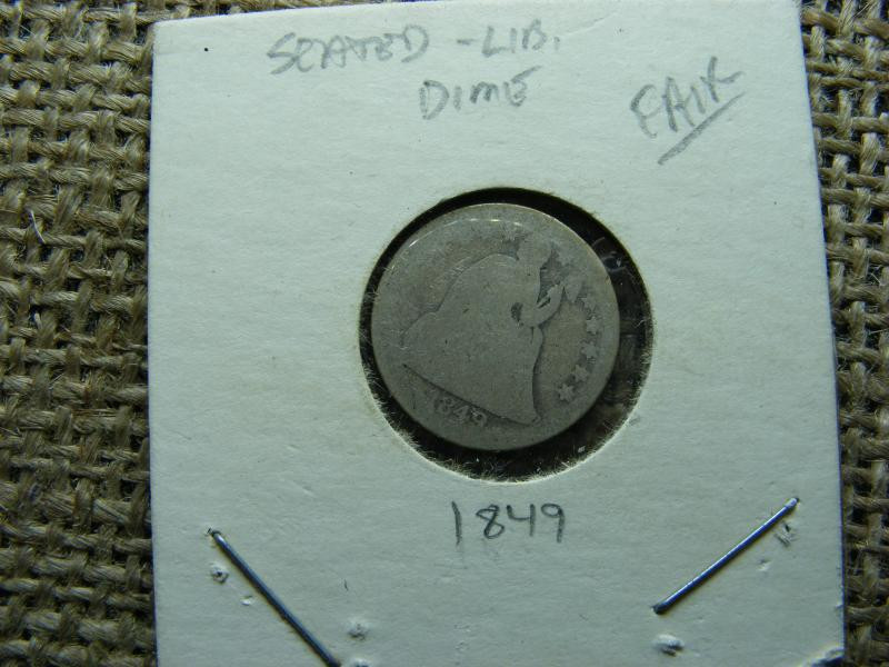 USA ezüst dime, 1849
