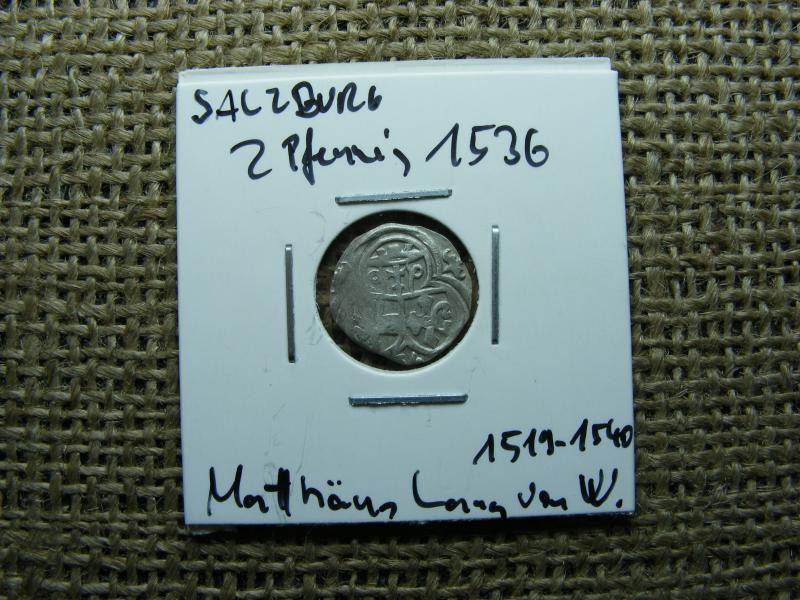Salzburg 2 Pfennig, 1536, ezüst