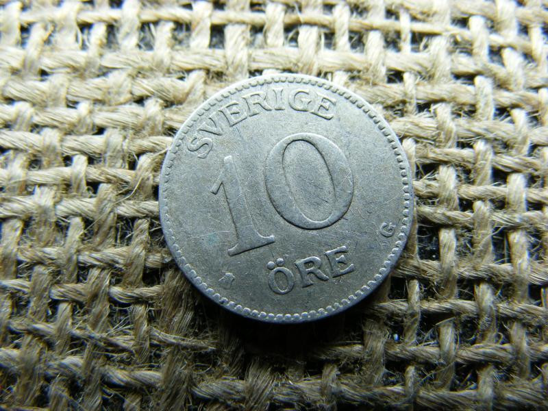 Svéd 10 öre érme, 1933, ezüst