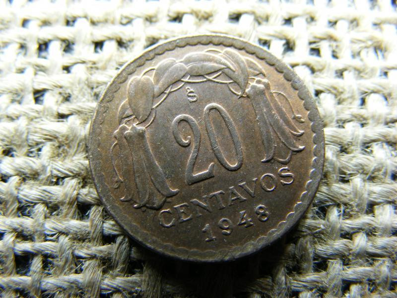 20 Centavos, 1948, Chile