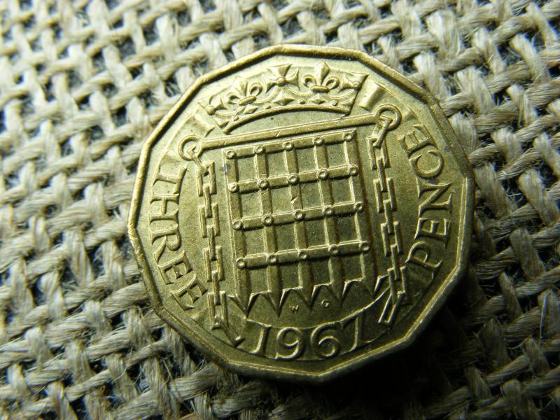 3 pence érme, 1967, Nagy-Britannia