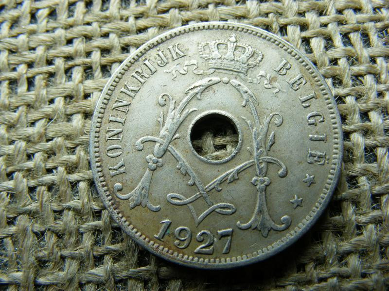 Belga 25 centimes érme, 1927