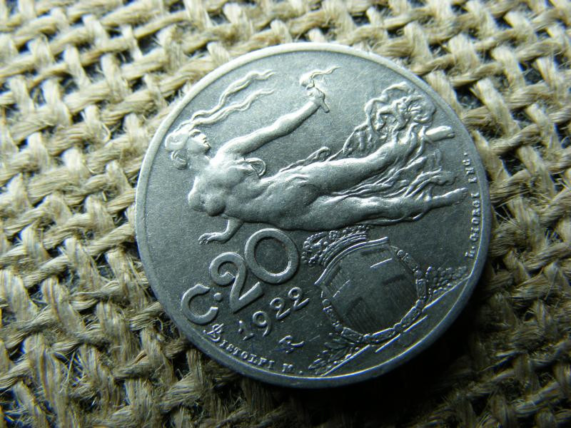 Olasz 20 centesimi, 1922
