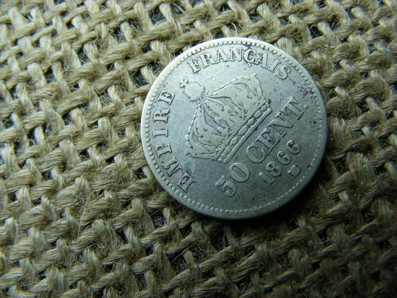 Ezüst 50 cent, 1866 BB, Franciaország