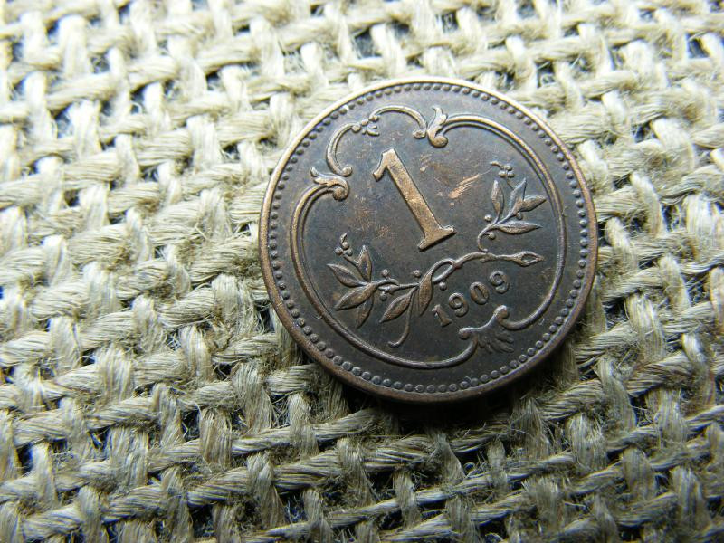 1 heller, 1909, Korona pénzrendszer