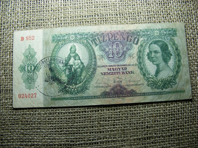 10 pengő, 1936, felülbélyegzett