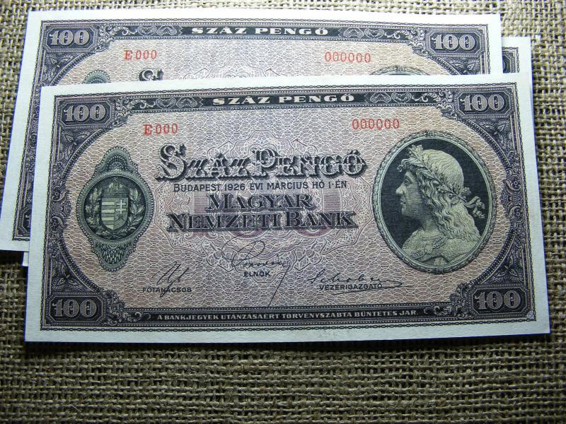 100 pengő, 1926, nagyon jó minőségű, nyomdai másolat