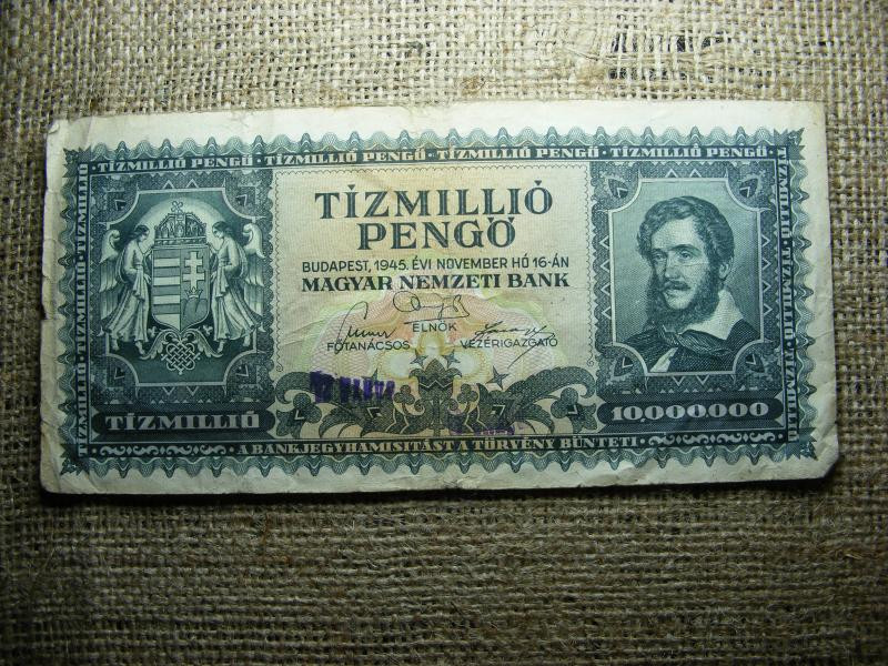 Tízmillió pengő, 1945, Bánya 21 felülbélyegzés