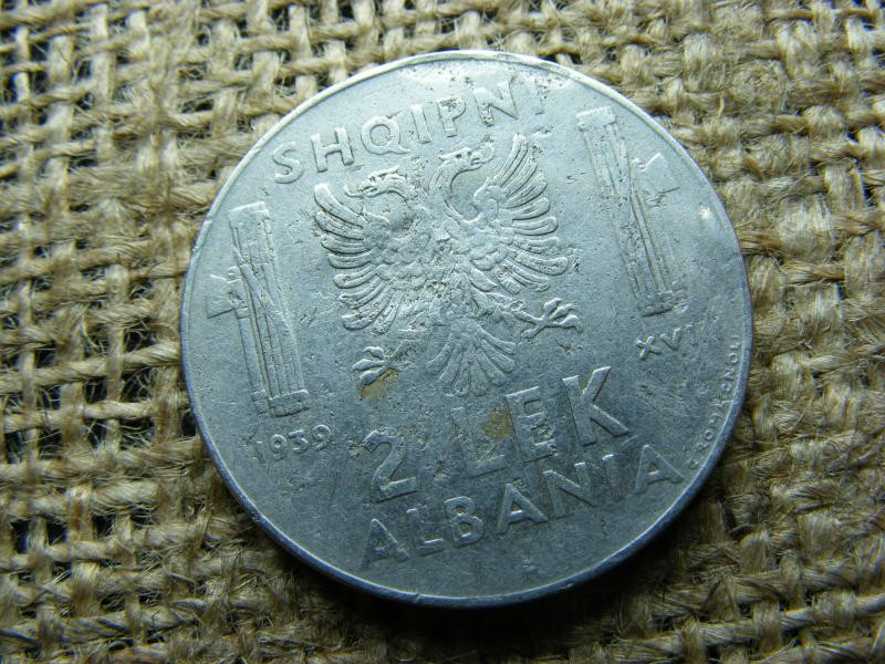 2 Lek, 1939, Albánia