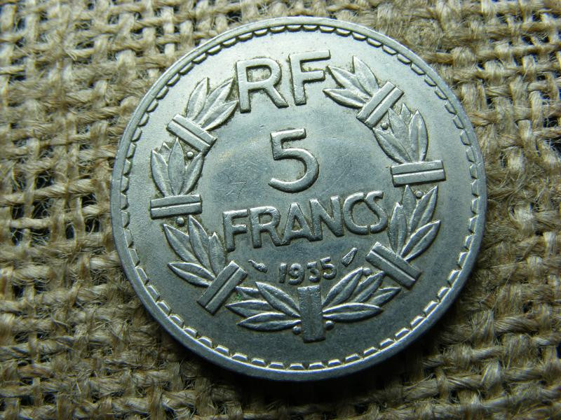 5 frank érme, 1935, nikkel