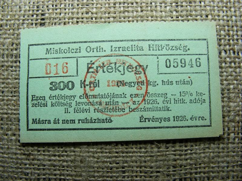 Miskolci Izraelita Hitközség Bárca, 1944