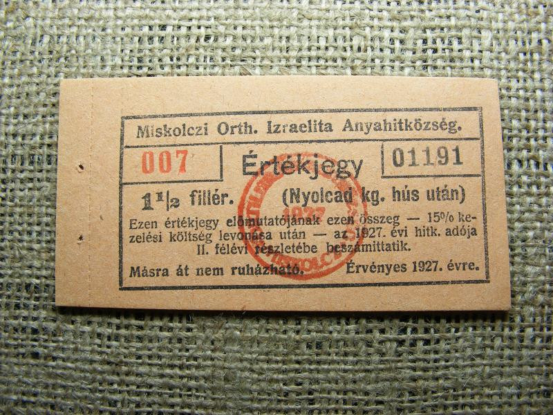 Miskolci Izraelita Hitközség Bárca, 1944