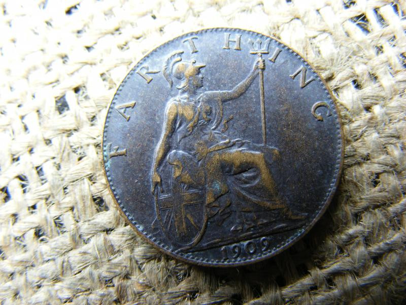 Angol Farthing érme, 1909