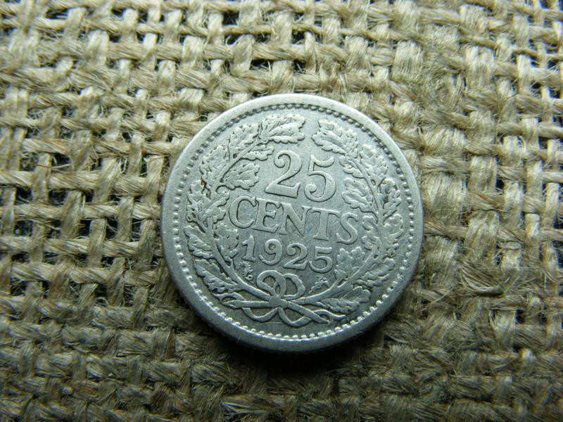 Holland 25 cent, 1925, ezüst