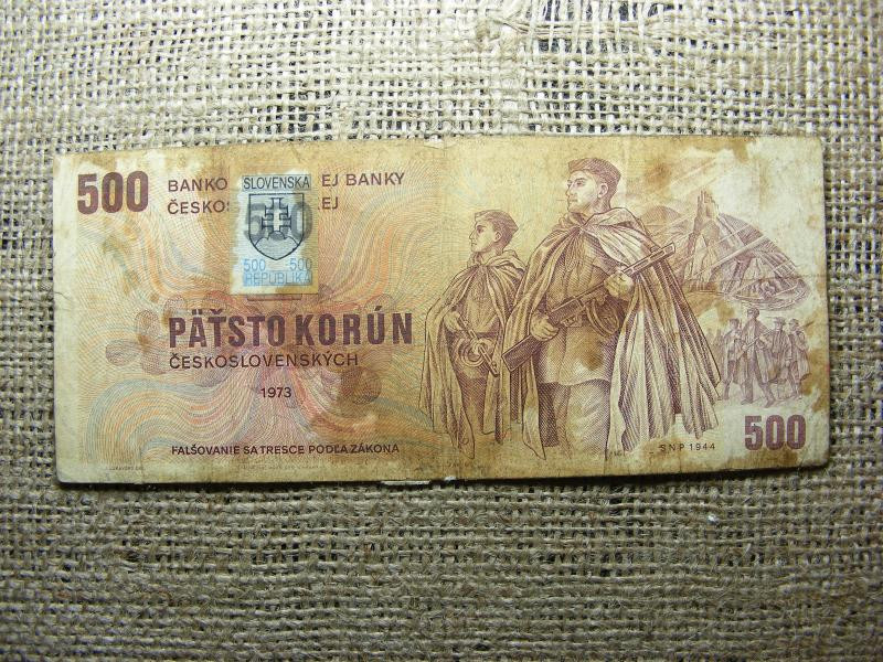 Csehszlovákia 500 korona, 1973, Szlovákia bélyegzés