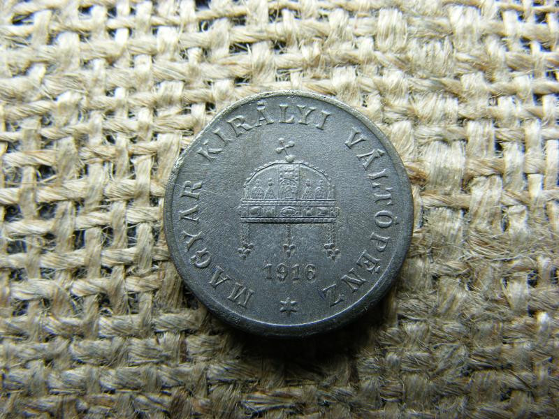 2 fillér 1916 KB, verdehibás, lapkavég