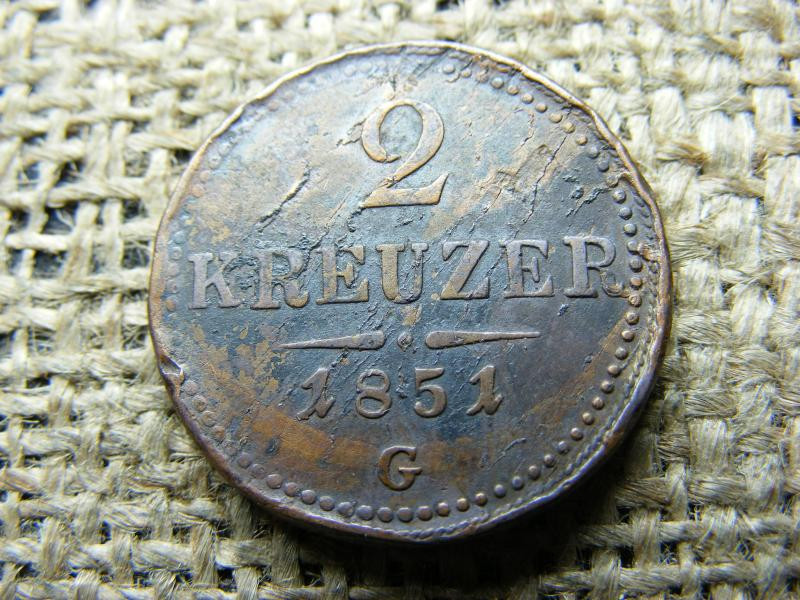 2 krajcár 1851 G, Ferenc József-kori érme