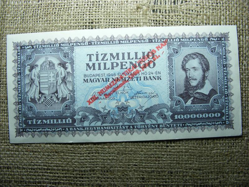 Tízmillió Milpengő, 1946, felülbélyegzés