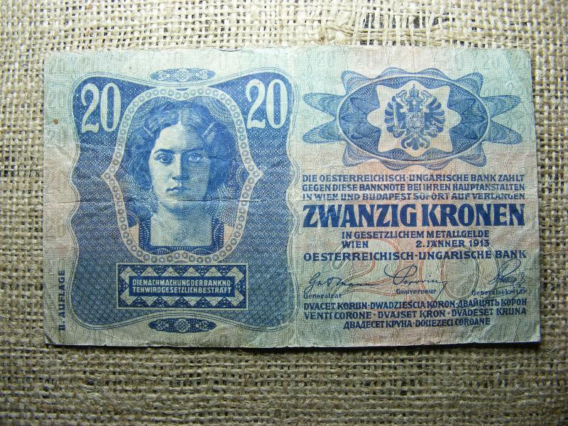 20 korona, 1913, II. kiadás, felülbélyegzés nélkül