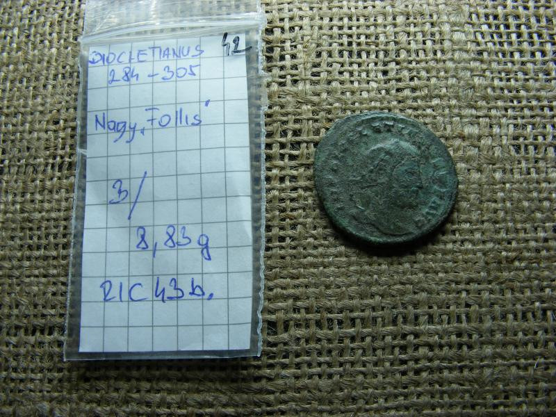Diocletianus nagy follis, 284-305