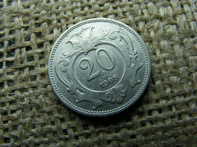 20 heller érme, 1908