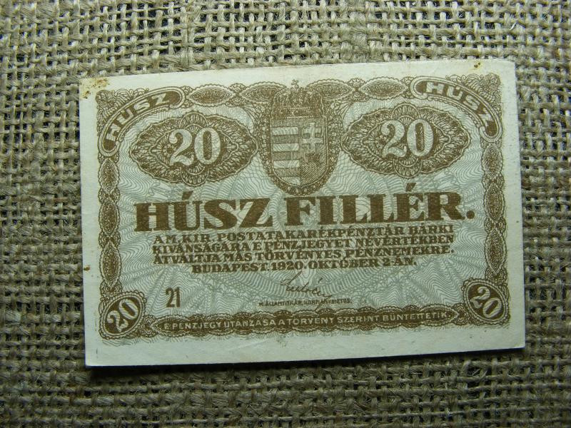 20 fillér bankjegy, 1920, 21-es sorozat