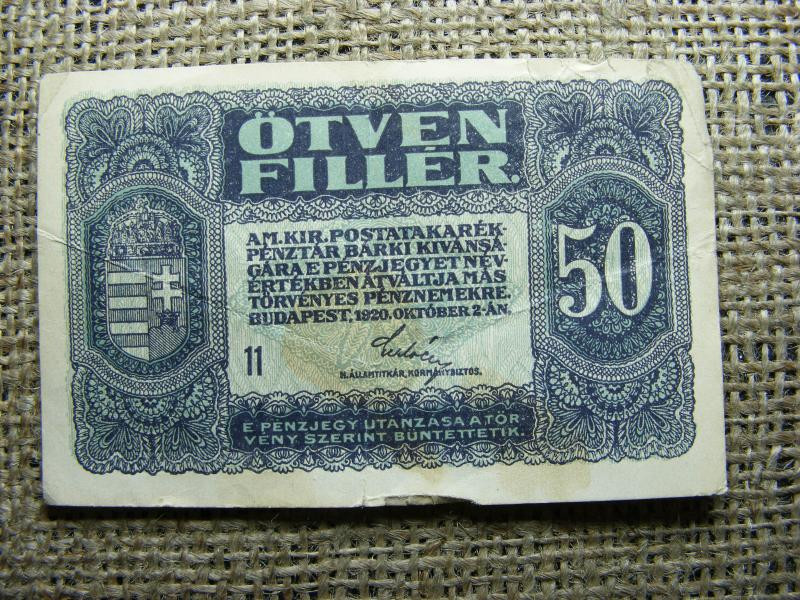 50 fillér bankjegy, 1920, 11. sorozat