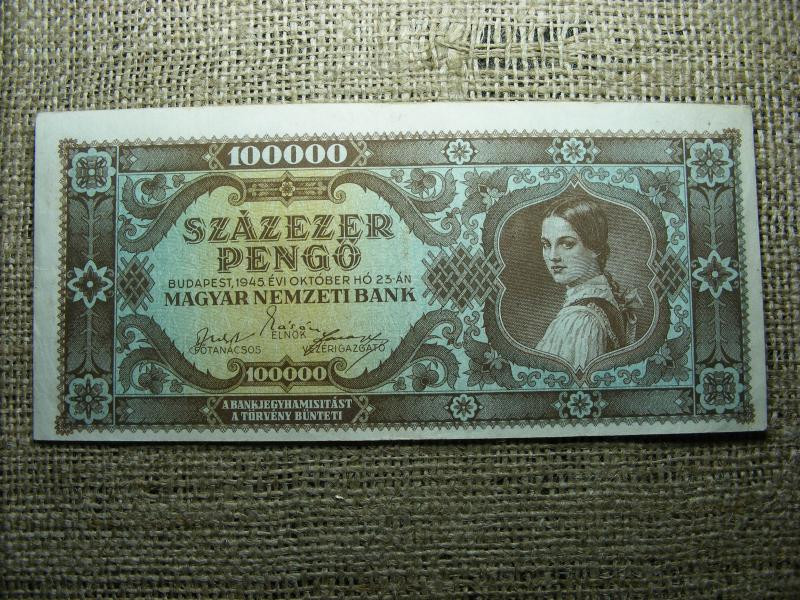 Százezer pengő, 1945, hibás nyomat