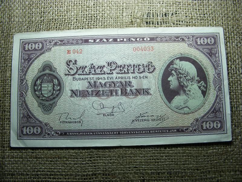 100 pengő, 1945, alacsony sorszám, ritka