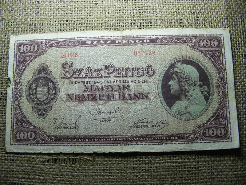 100 pengő, 1945, makkos vízjel