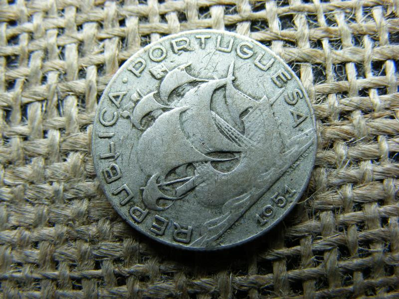 Portugál 2,50 escudo, 1951, ezüst