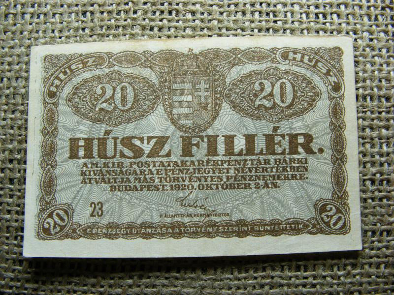 20 fillér bankjegy, 1920, 23-as sorozat