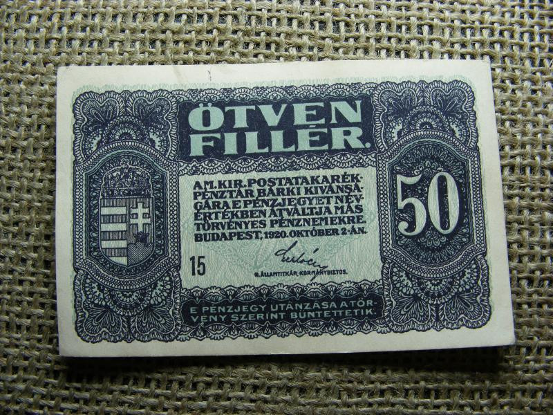 50 fillér bankjegy, 1920, 15. sorozat