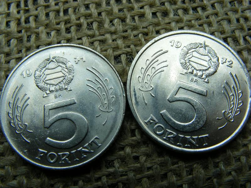 5 forintos érme, 1971, 1972