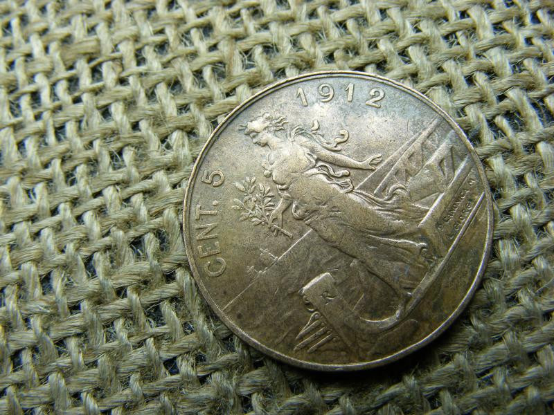 Olasz 5 centesimi érme, 1912, ritka