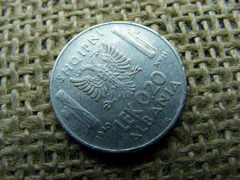Albánia 0,20 lek, 1940, fémpénz