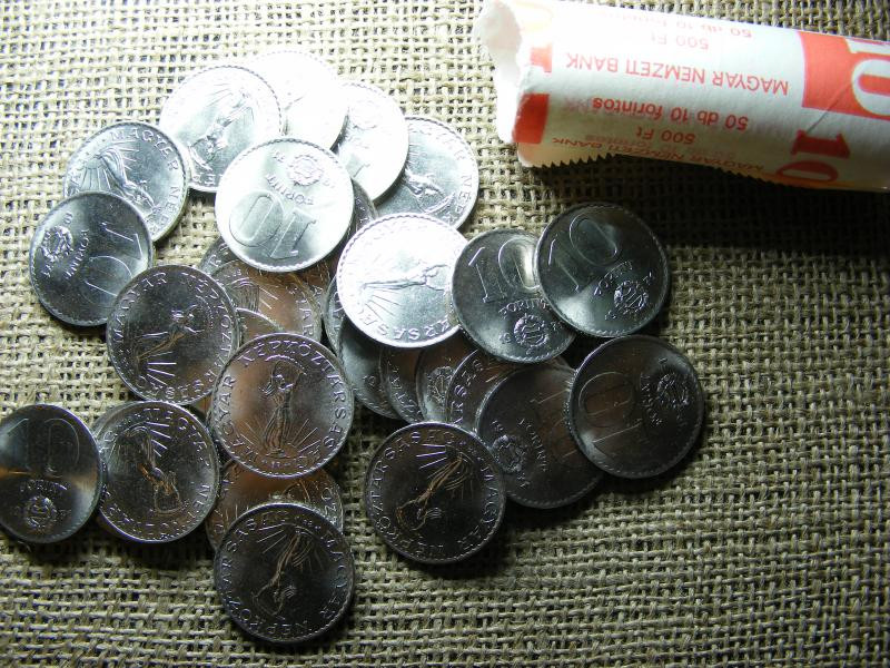 10 forintos érme, 1971, verdefényes, MNB rolin