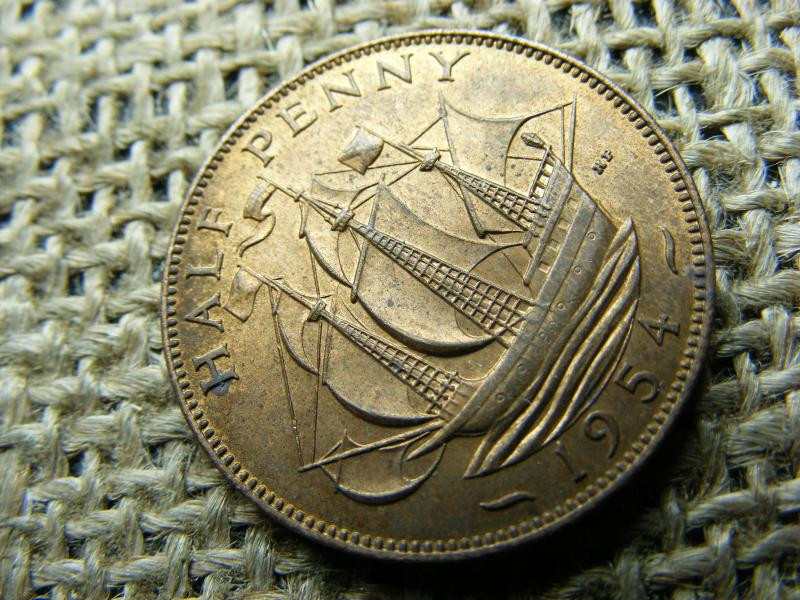 Angol fél penny, 1954