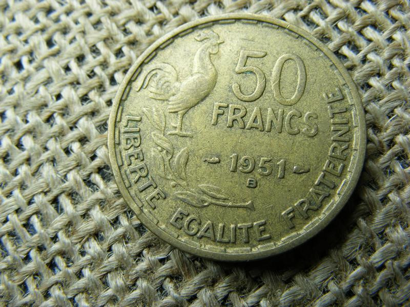 Francia 50 frank, 1951, B