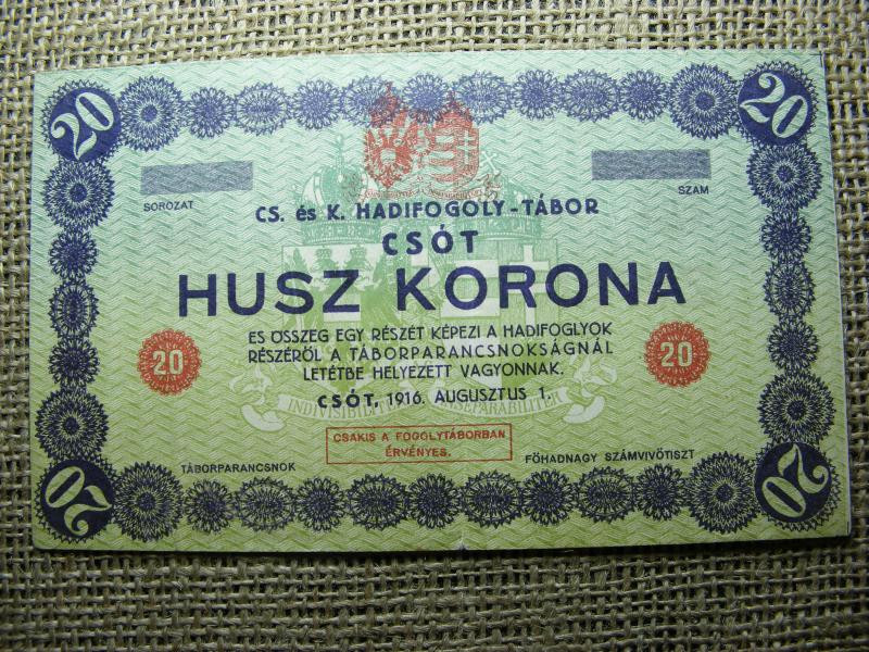 Csót 20 korona bankjegy, 1916, Adamo HHC-1.6