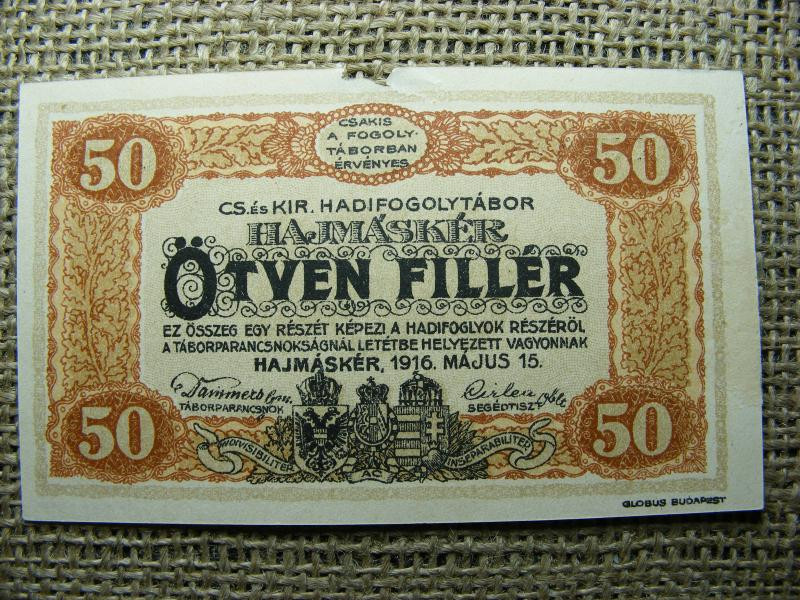 Hajmáskér 50 fillér, 1916, Adamo HHH-2.3.1