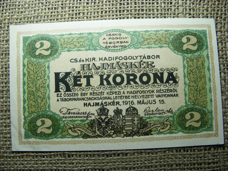 Hajmáskér 2 korona bankjegy, 1916, Adamo HHH-2.5
