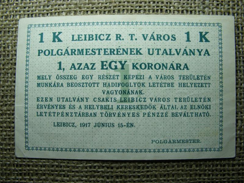 Leibicz 1 korona, 1917, Adamo HHL-1.5.1