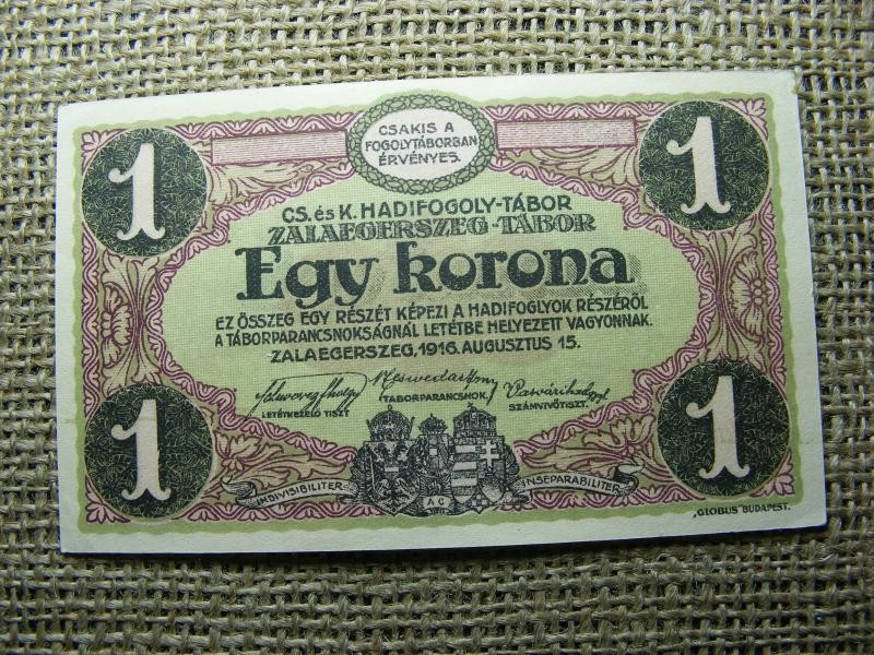 Zalaegerszeg 1 korona bankjegy, 1916, Adamo HHZ-1.4 v