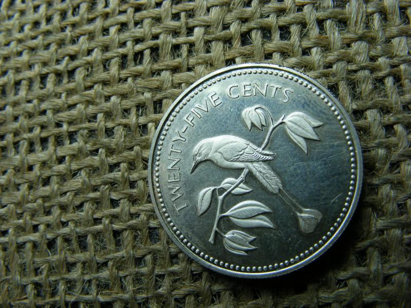 Belize 25 cent, 1974, ezüst, PP