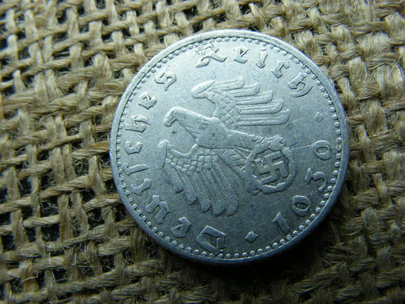 50 Pfennig, 1939, Birodalmi, horogkeresztes
