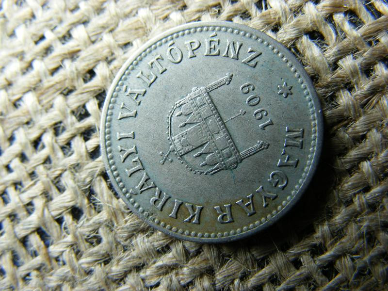 10 fillér érme, 1909, Korona
