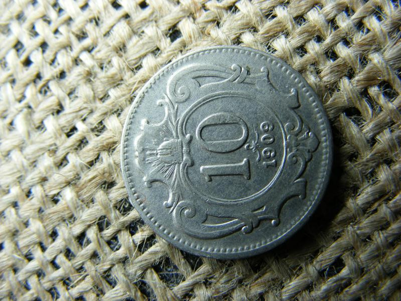 10 heller, 1909, Korona pénzrendszer